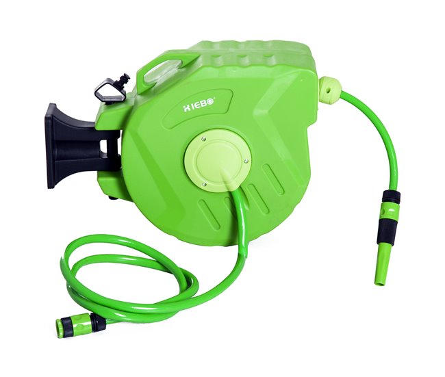 Carrete para Manguera PP, PVC Outsunny Verde