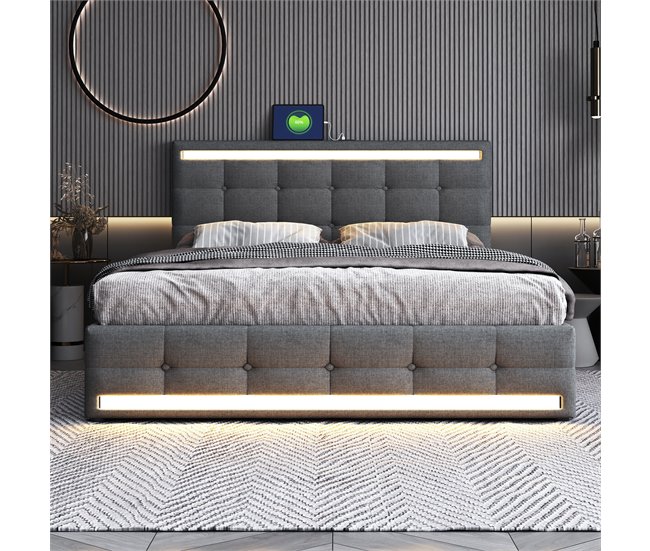 Camas de matrimonio Gris