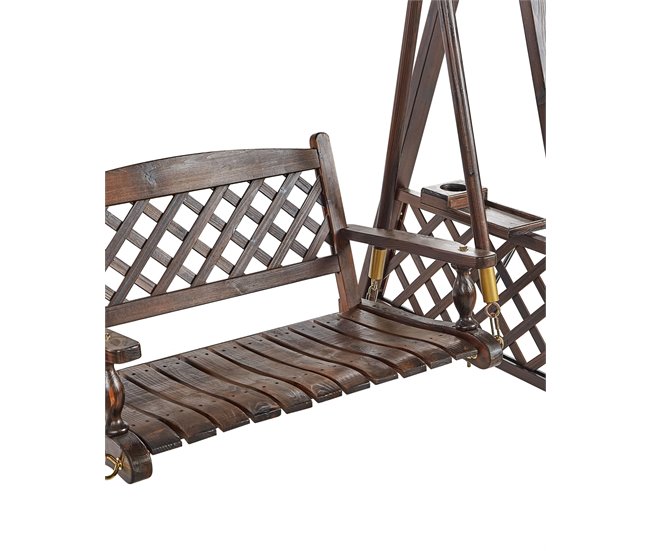 Beliani Columpio SENARICA Madera Oscura