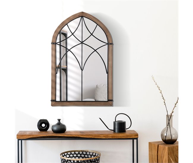 Espejo de Pared MDF, Vidrio HOMCOM, hogar - decoración hogareña 93x60 Marron