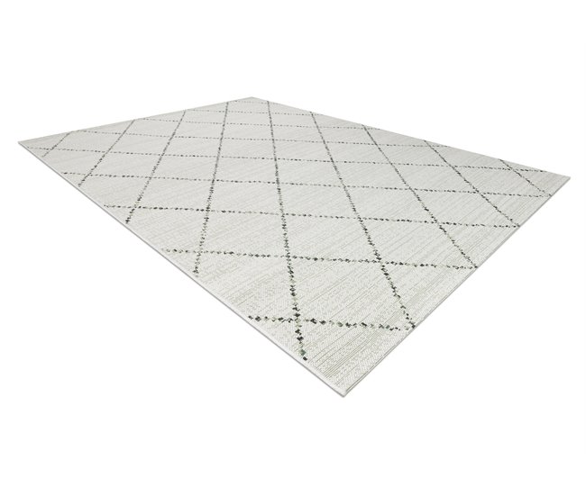 Alfombra de cuerda sisal COLOR Rombos Cuadrados 140x200 Gris