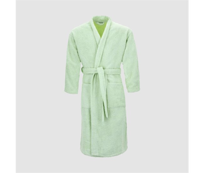 Albornoz 100% Algodón Liso de Rizo Verde