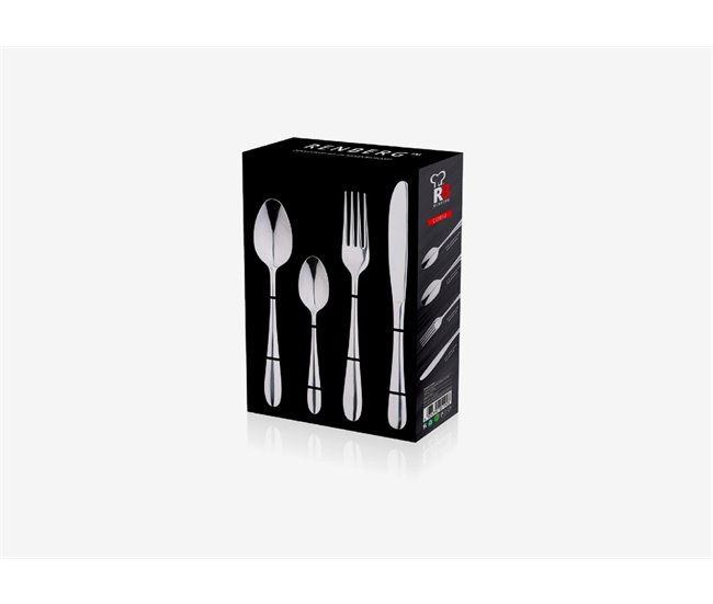 Cubertería de 24 piezas CORFU color plateado Inox