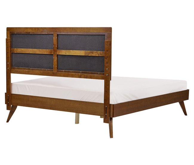 Beliani Cama MDF POISSY 167x202 Madera Oscura