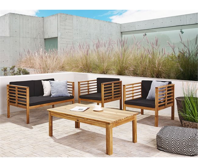 Beliani Conjunto de jardín Madera de acacia PACIFIC Marron