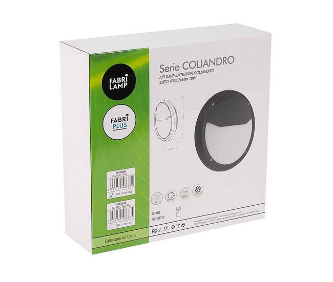 Aplique De Exterior Policarbonato Serie Coliandro Negro