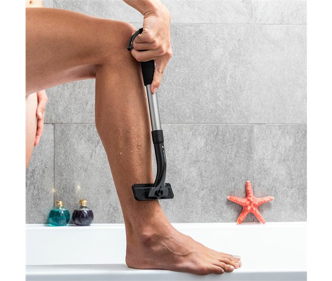 Afeitadora de Espalda y Cuerpo con Mango Extensible Negro