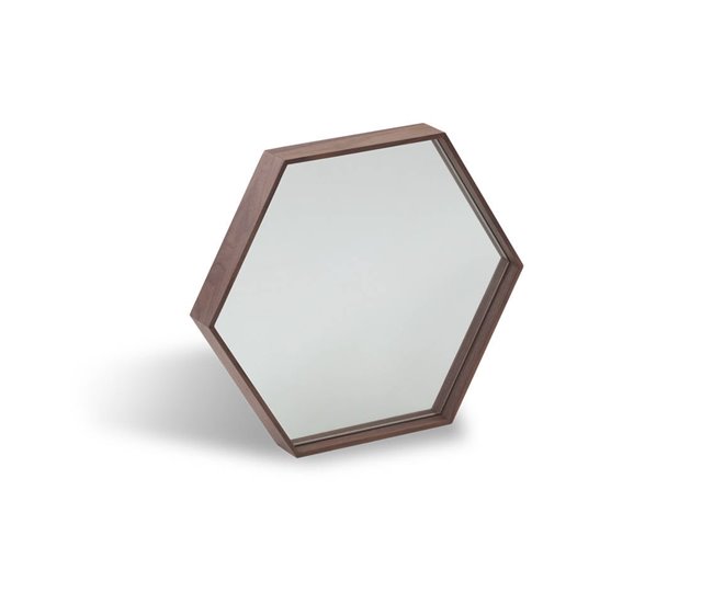 ANGEL CERDA Espejo hexagonal nogal Nogal