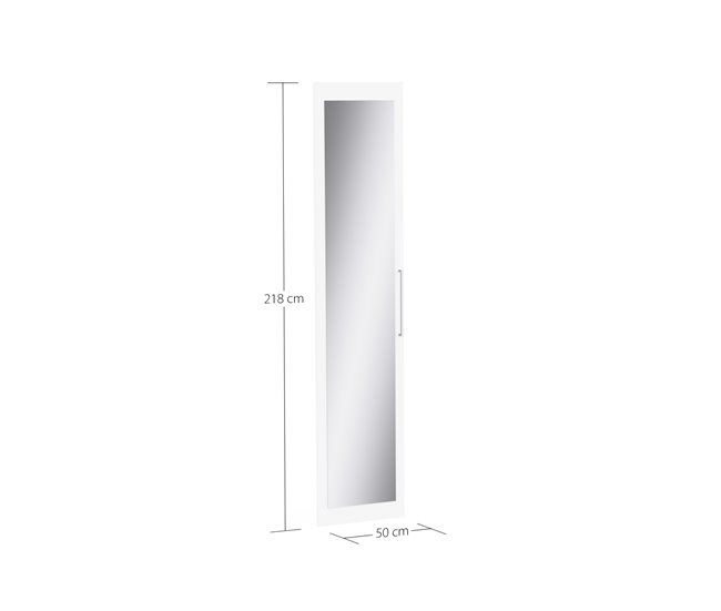 Puerta con espejo DRESSING II 218x50x1,8cm Blanco
