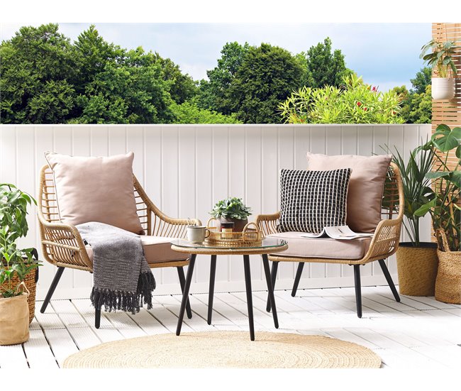 Beliani Conjunto bistro LAURETO Beige