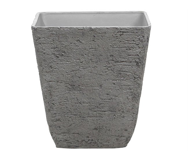 Beliani Conjunto de 2 macetas DELOS Gris Oscuro
