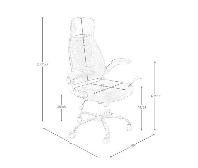 ANGEL CERDA Silla oficina giratoria tela negra Aluminio