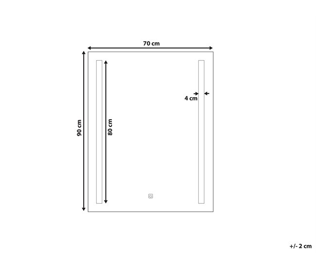 Beliani Espejo de baño MARTINET 70x4 Gris