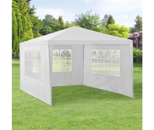 Carpa Pabellón para jardín Wedau metal 400x300 Azul