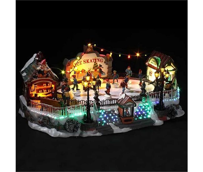 ALDEA NAVIDEÑA CON PISTA Multicolor