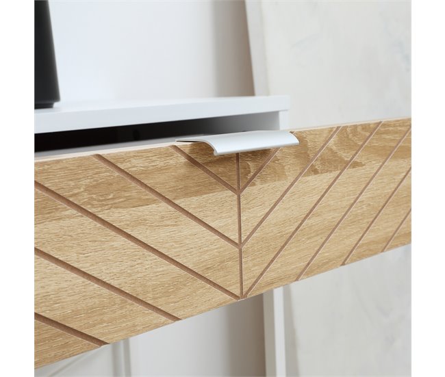 Mesa de Consola Metal, Melamina de Madera HOMCOM 100 Blanco