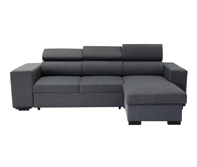 Chaise longue con cama NORWAY reversible 3 plazas gris Gris