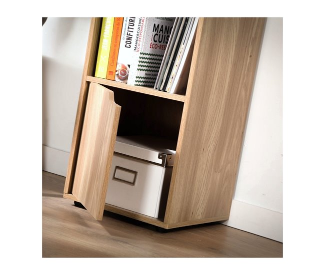 [Mueble 3 estantes acabado madera 2 puertas MODU Marron