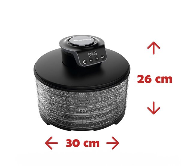 Deshidratador Alimentos 250W, 5 Bandejas Ajustables, Tower Negro