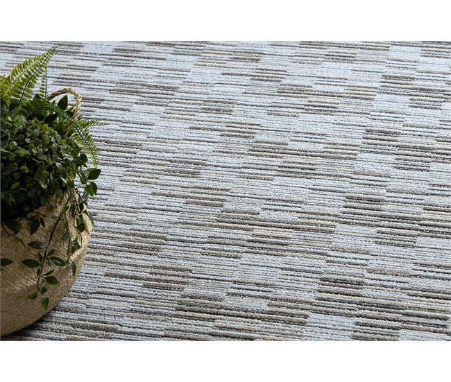 Alfombra LIBRA círculo 109 Rayas 150x150 Gris