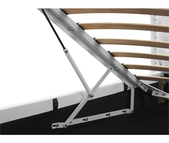 Beliani Cama con almacenaje Piel sintética METZ 212x215 Blanco