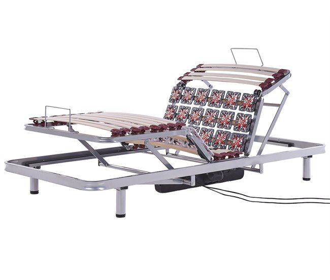 Beliani Somier articulado eléctrico Acero MOON Plateado