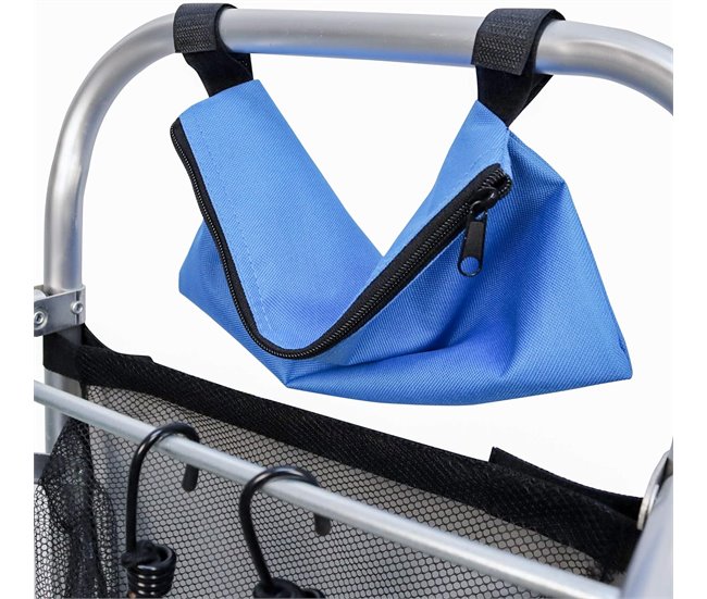 Carro de playa Porta Sillas Carrito Plegable Convertible Mesa Blanco