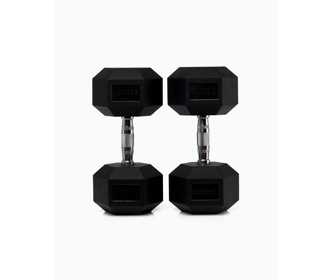 Mancuernas Hexagonales 27,5Kg (Pareja) - BOOMFIT Negro