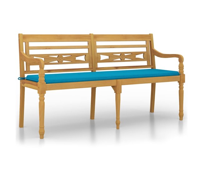 Banco de madera batavia con cojín 150x51 Antracita