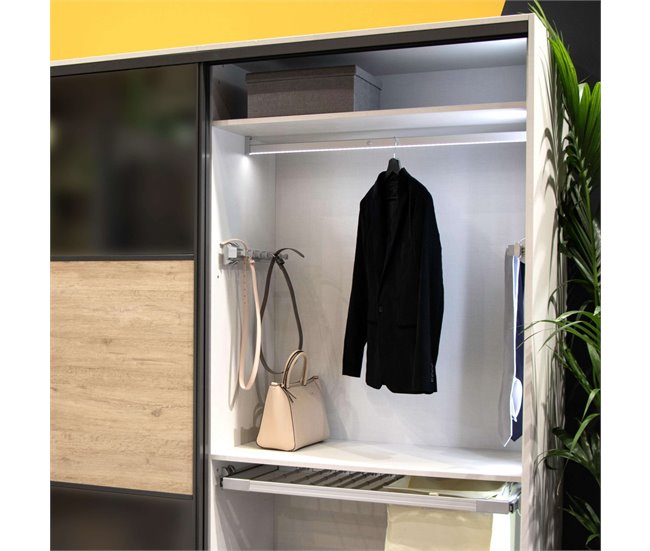 Porta Cinturones Self Extraíble Organizador Armario Gris