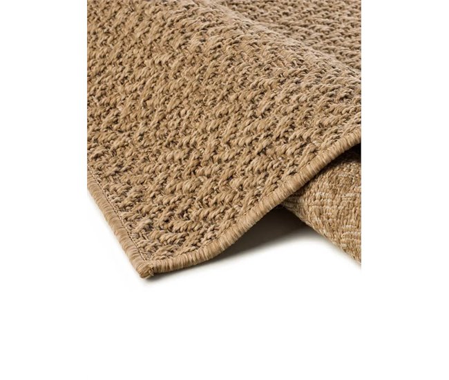 Alfombra exterior/interior geométrica efecto yute ACRA - ATTICGO 80x150 Natural
