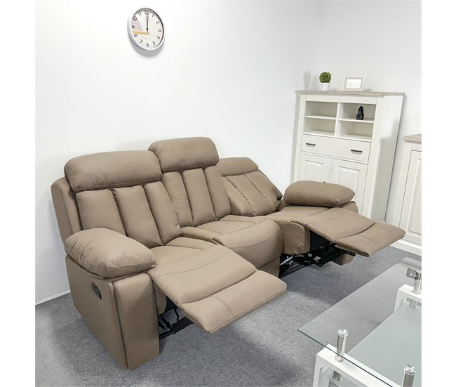 Sofá de 3 Plazas con Función Relax modelo Dublin Beige