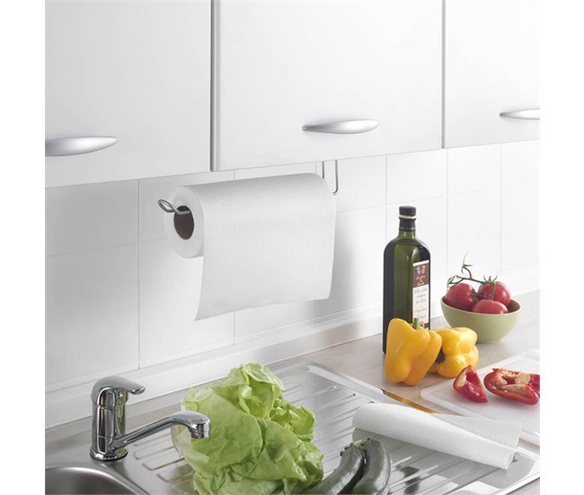 Colgador Rollo Cocina EASY ROLL de Metaltex Plateado