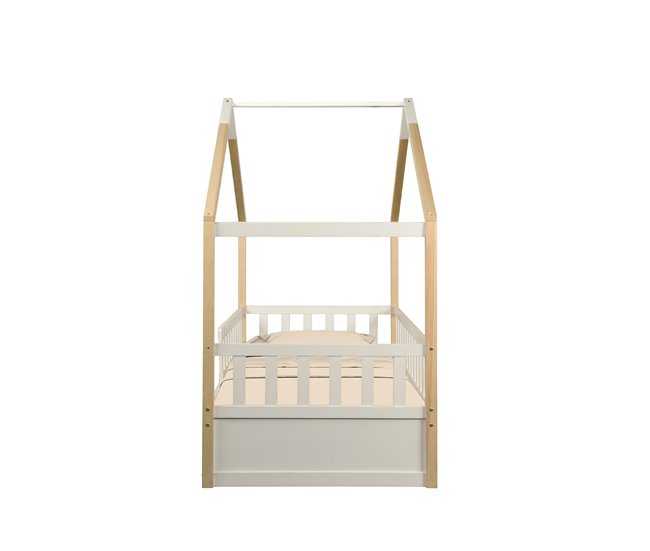 Cama nido WOOD madera maciza 90x190cm blanco natural Blanco/ Madera