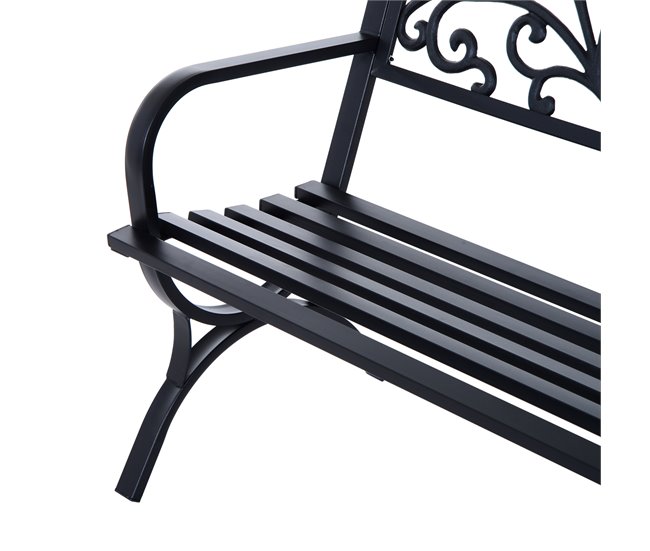 Banco de Jardín Hierro Outsunny 127x60 Negro