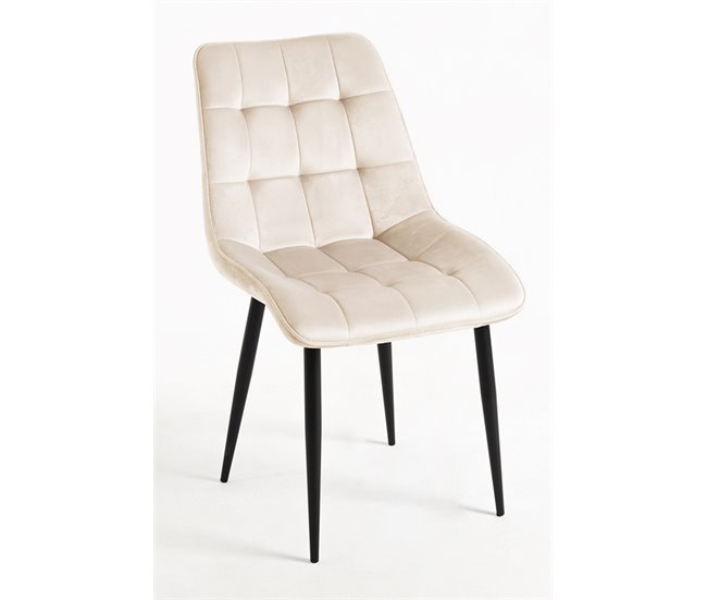 Silla Cade Terciopelo Beige