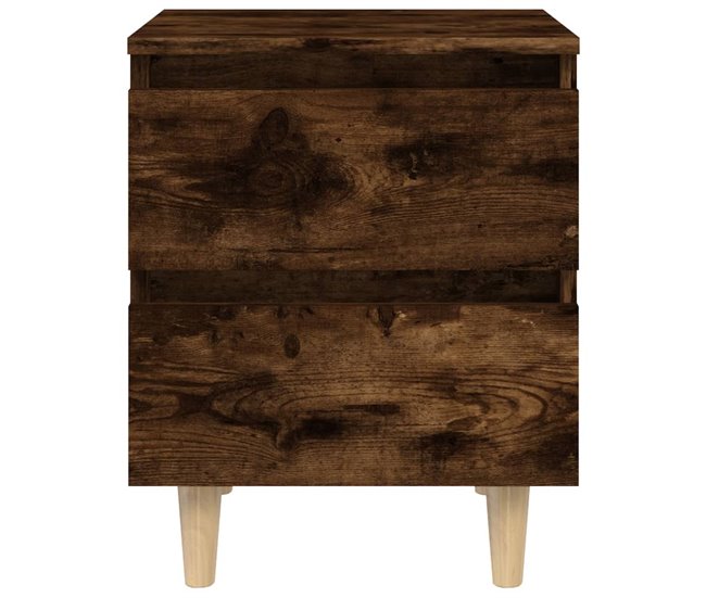 2 Mesitas de noche con patas madera 40 Blanco
