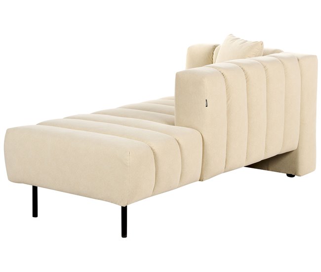 Beliani Chaise longue izquierdo Terciopelo LANNILS Crema
