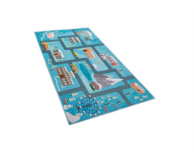 Beliani Alfombra para niños KIGI Azul