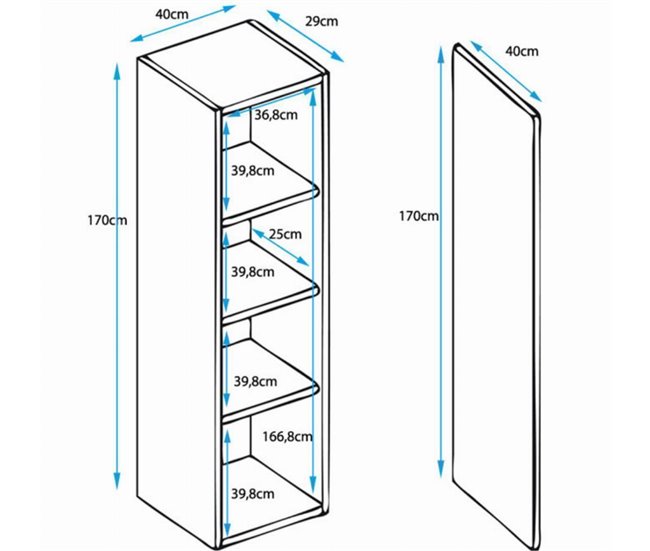 Armario colgante Salón comedor 1 puerta Nora V4 Blanco/ Negro