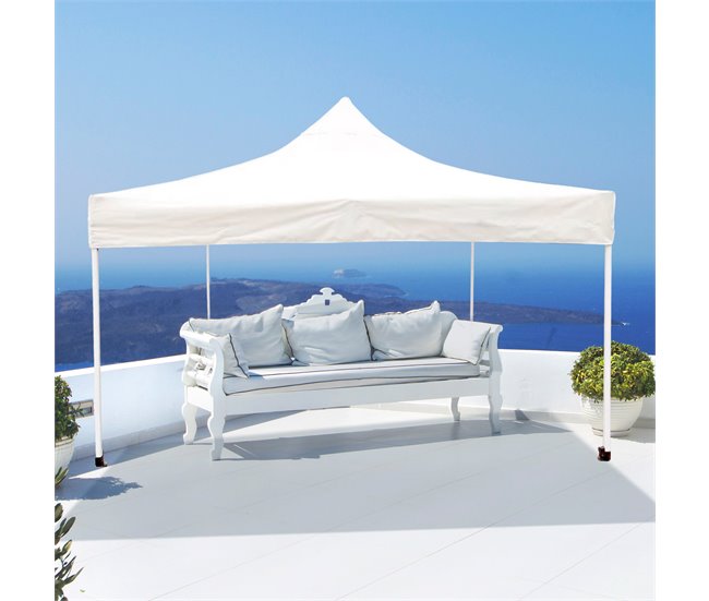 Cenador plegable y ajustable en altura Aktive 300x300 Marfil