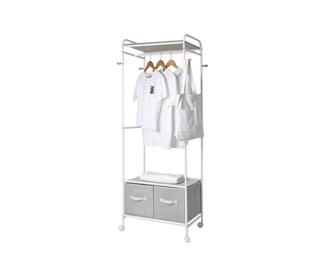 Burro de ropa EDDY II metal blanco Blanco