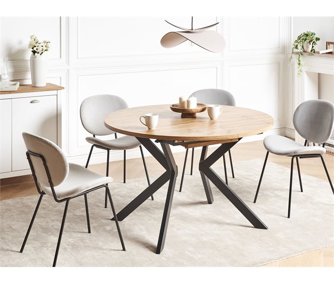 Beliani Mesa de comedor extensible CARLEA Marron Claro