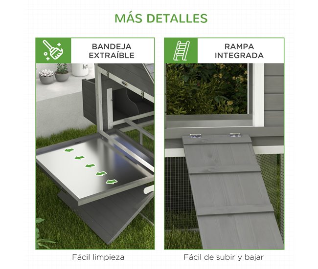 Gallinero Madera de Abeto Gris