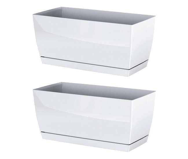 2x Jardinera de plastico Coubi Case P Blanco