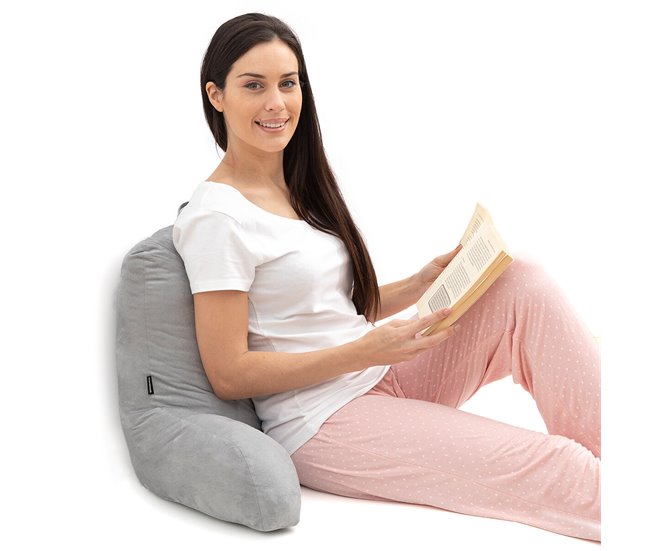 Almohada de Lectura con Apoyabrazos Gris