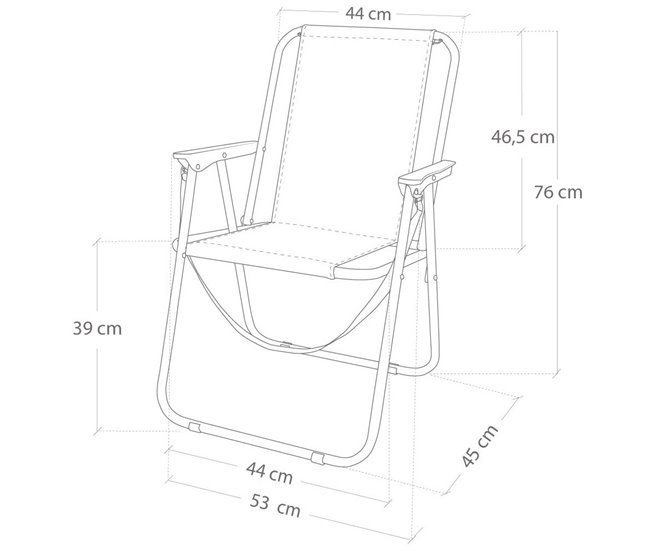 Silla plegable fija aluminio marinera Aktive Azul