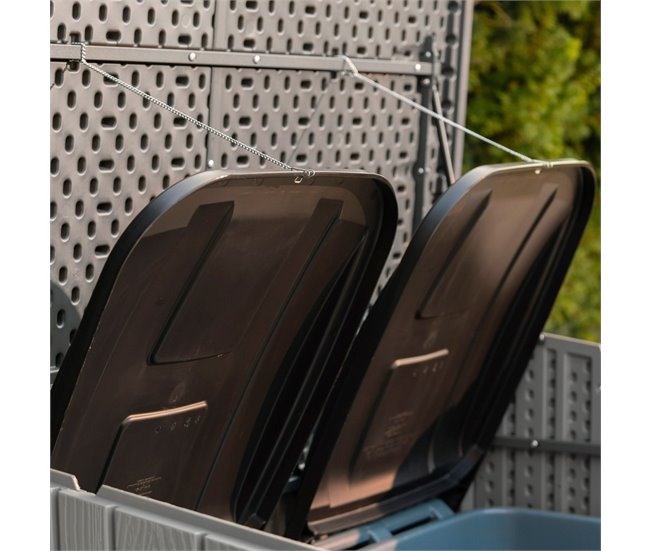 Armario exterior ultrarresistente c/tapa abatible Lifetime Gris Oscuro