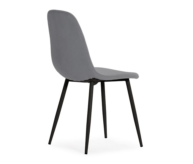 Set de 1 mesa y 4 sillas MINKA Blanco/ Gris
