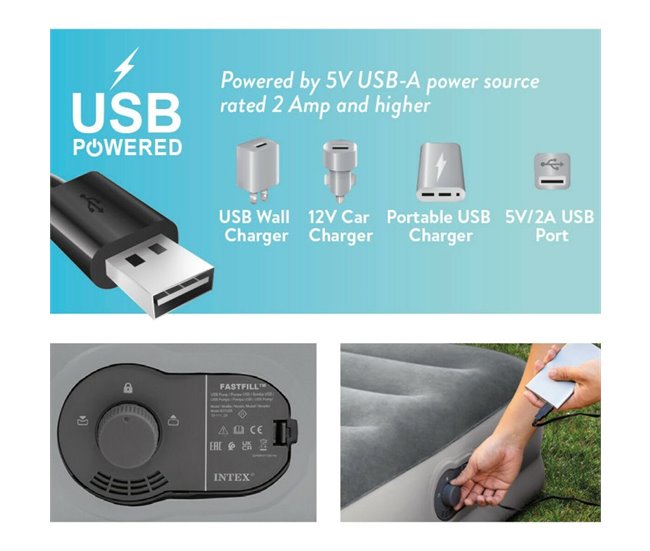 Cama Hinchable Comfort Queen Azul